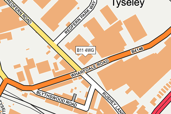 B11 4WG map - OS OpenMap – Local (Ordnance Survey)