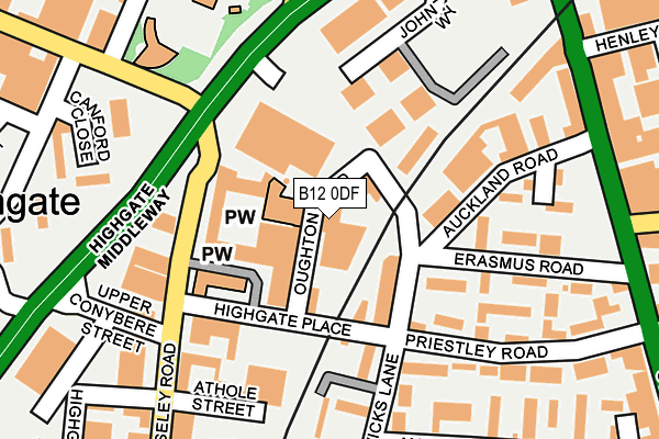 B12 0DF map - OS OpenMap – Local (Ordnance Survey)