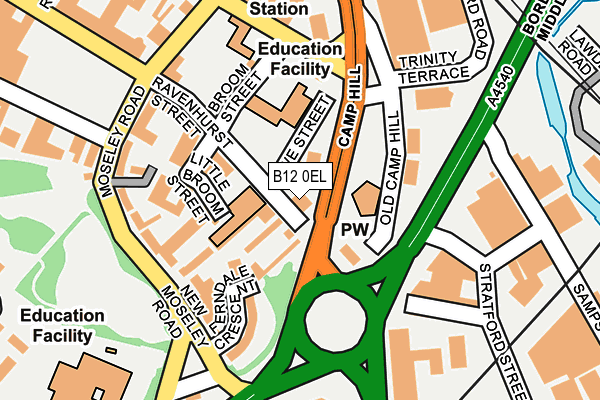 B12 0EL map - OS OpenMap – Local (Ordnance Survey)