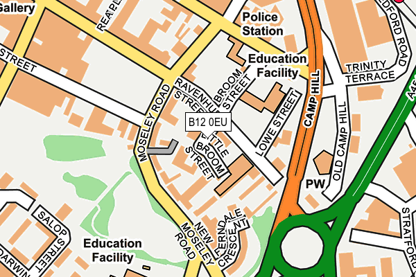 B12 0EU map - OS OpenMap – Local (Ordnance Survey)