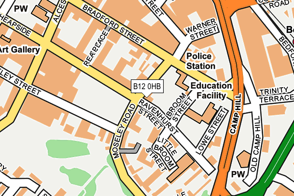B12 0HB map - OS OpenMap – Local (Ordnance Survey)