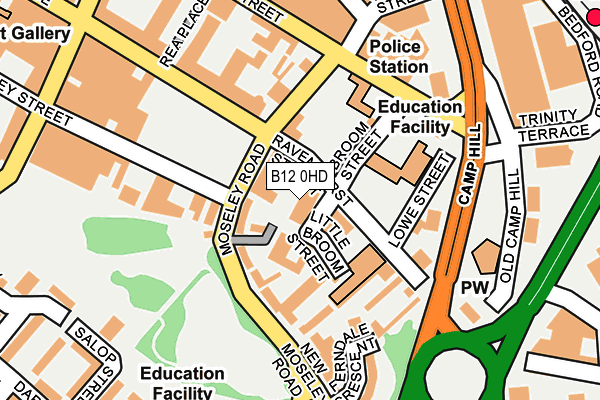 B12 0HD map - OS OpenMap – Local (Ordnance Survey)