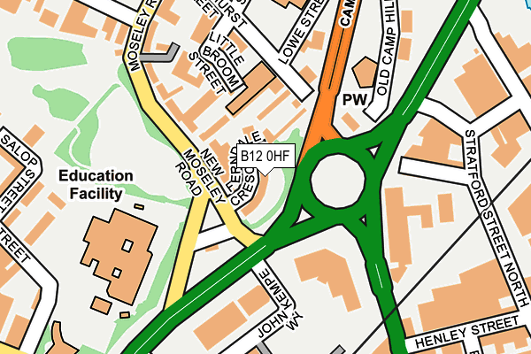 B12 0HF map - OS OpenMap – Local (Ordnance Survey)