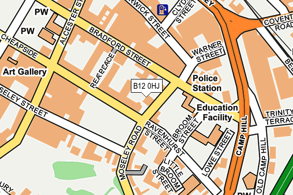 B12 0HJ map - OS OpenMap – Local (Ordnance Survey)