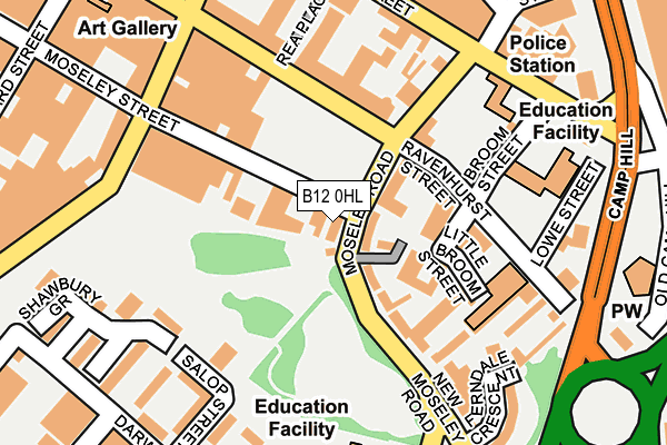 B12 0HL map - OS OpenMap – Local (Ordnance Survey)