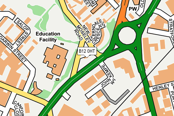 B12 0HT map - OS OpenMap – Local (Ordnance Survey)