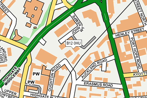 B12 0HU map - OS OpenMap – Local (Ordnance Survey)