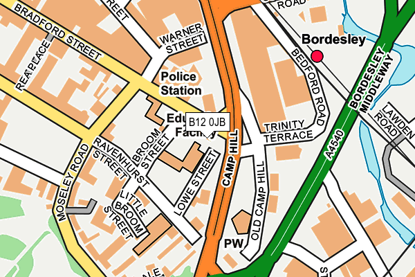 B12 0JB map - OS OpenMap – Local (Ordnance Survey)