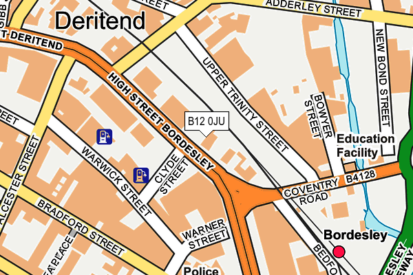 B12 0JU map - OS OpenMap – Local (Ordnance Survey)