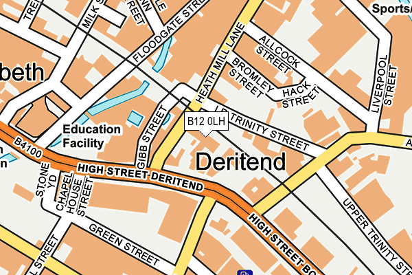 B12 0LH map - OS OpenMap – Local (Ordnance Survey)