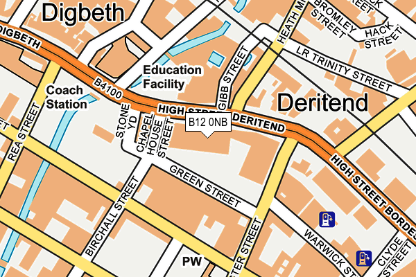 B12 0NB map - OS OpenMap – Local (Ordnance Survey)