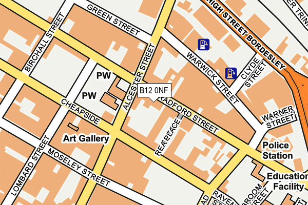 B12 0NF map - OS OpenMap – Local (Ordnance Survey)