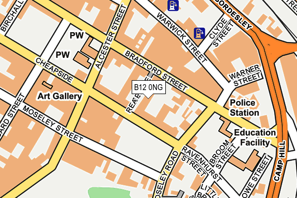 B12 0NG map - OS OpenMap – Local (Ordnance Survey)
