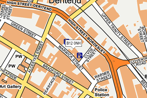 B12 0NH map - OS OpenMap – Local (Ordnance Survey)