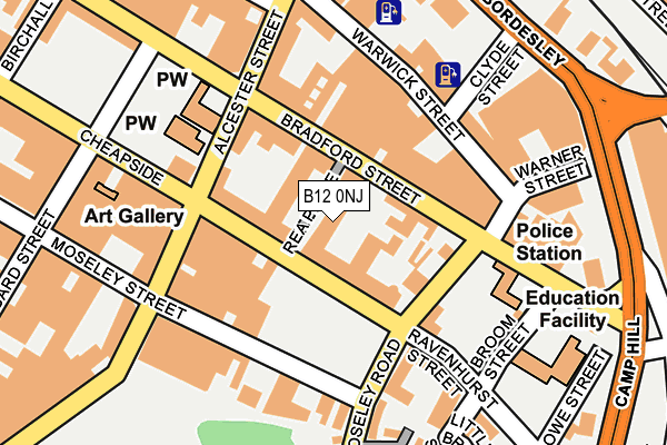 B12 0NJ map - OS OpenMap – Local (Ordnance Survey)