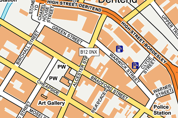 B12 0NX map - OS OpenMap – Local (Ordnance Survey)