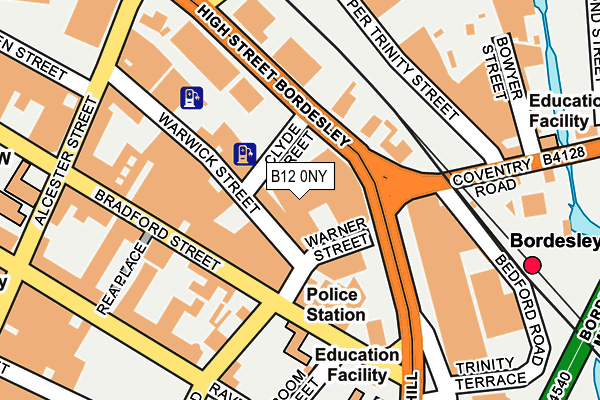 B12 0NY map - OS OpenMap – Local (Ordnance Survey)