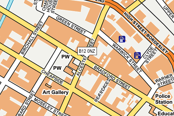 B12 0NZ map - OS OpenMap – Local (Ordnance Survey)
