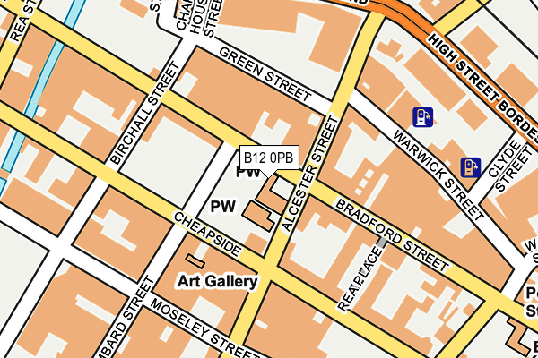 B12 0PB map - OS OpenMap – Local (Ordnance Survey)