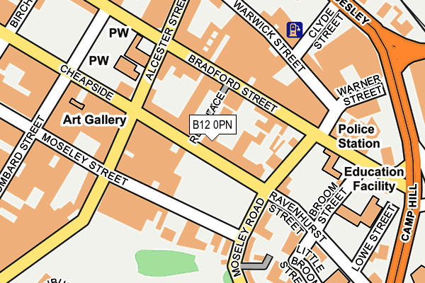 B12 0PN map - OS OpenMap – Local (Ordnance Survey)