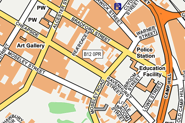 B12 0PR map - OS OpenMap – Local (Ordnance Survey)