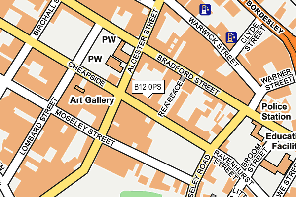 B12 0PS map - OS OpenMap – Local (Ordnance Survey)