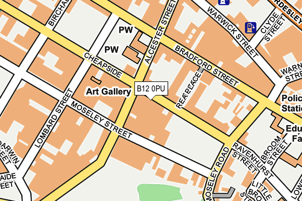 B12 0PU map - OS OpenMap – Local (Ordnance Survey)