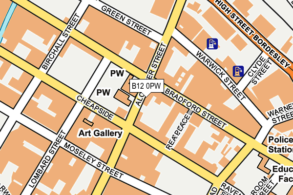 B12 0PW map - OS OpenMap – Local (Ordnance Survey)