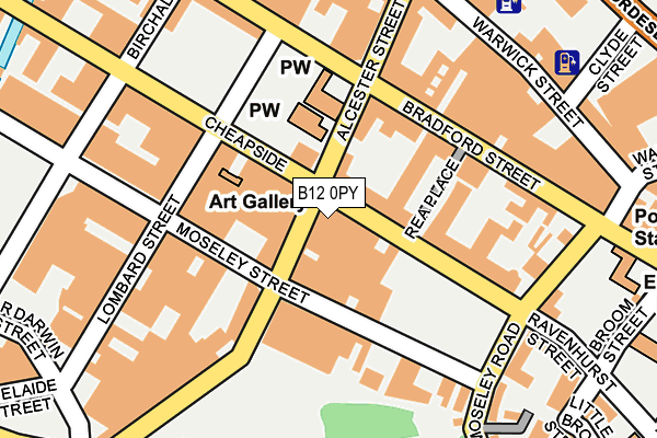 B12 0PY map - OS OpenMap – Local (Ordnance Survey)