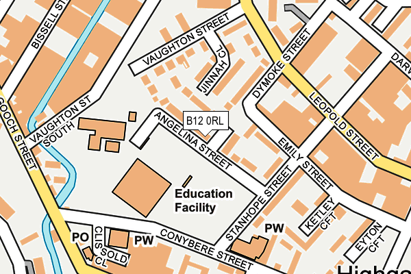 B12 0RL map - OS OpenMap – Local (Ordnance Survey)