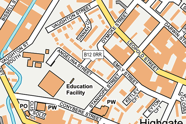 B12 0RR map - OS OpenMap – Local (Ordnance Survey)