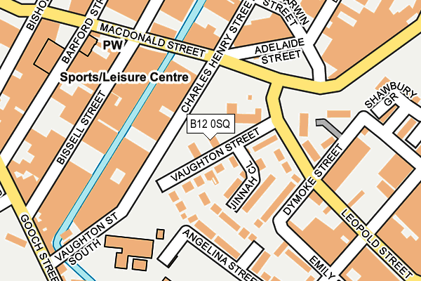 B12 0SQ map - OS OpenMap – Local (Ordnance Survey)