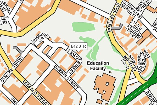 B12 0TR map - OS OpenMap – Local (Ordnance Survey)