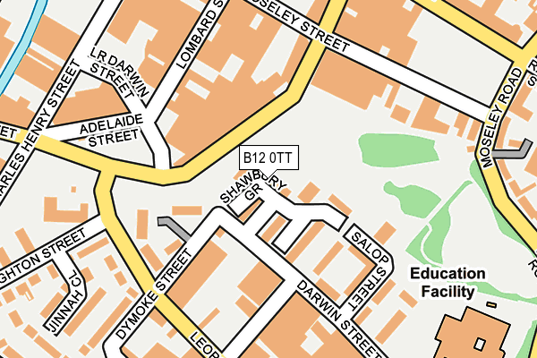 B12 0TT map - OS OpenMap – Local (Ordnance Survey)