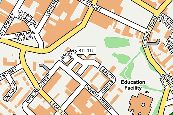 B12 0TU map - OS OpenMap – Local (Ordnance Survey)