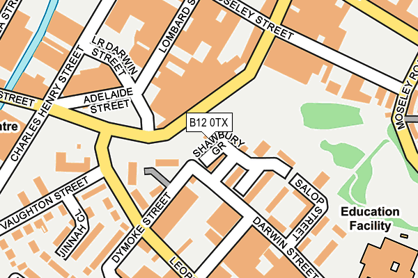 B12 0TX map - OS OpenMap – Local (Ordnance Survey)