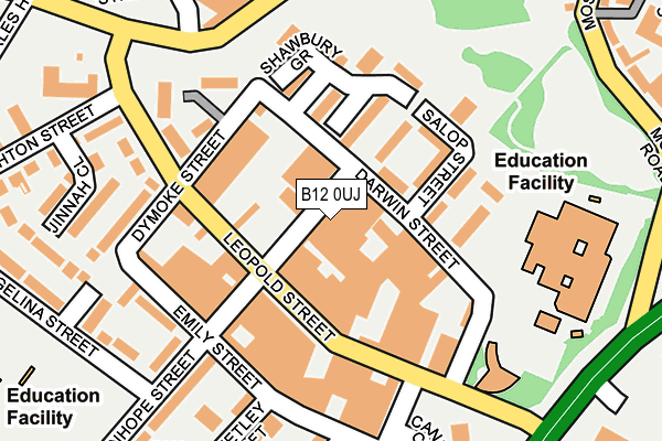 B12 0UJ map - OS OpenMap – Local (Ordnance Survey)