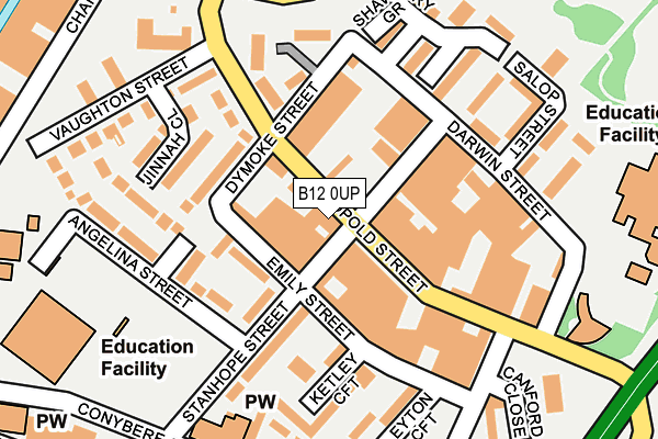 B12 0UP map - OS OpenMap – Local (Ordnance Survey)