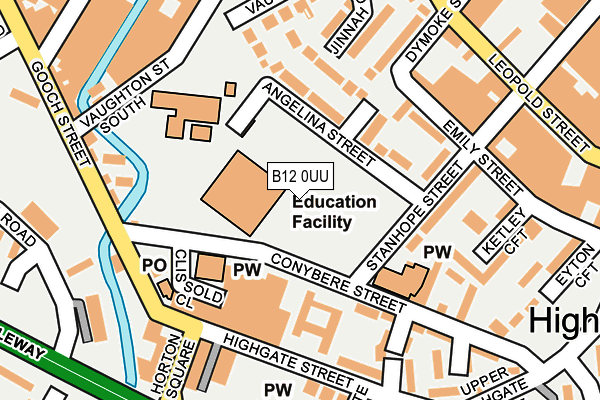 B12 0UU map - OS OpenMap – Local (Ordnance Survey)