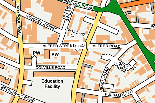 B12 8EQ map - OS OpenMap – Local (Ordnance Survey)