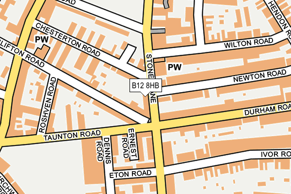 B12 8HB map - OS OpenMap – Local (Ordnance Survey)
