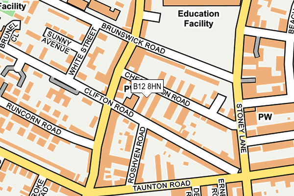 B12 8HN map - OS OpenMap – Local (Ordnance Survey)