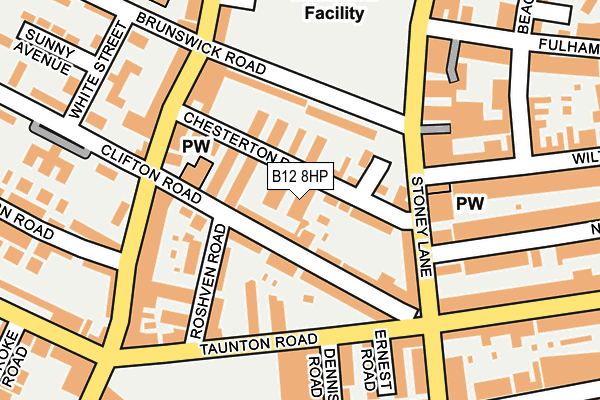 B12 8HP map - OS OpenMap – Local (Ordnance Survey)