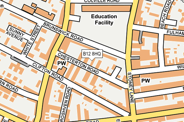 B12 8HQ map - OS OpenMap – Local (Ordnance Survey)