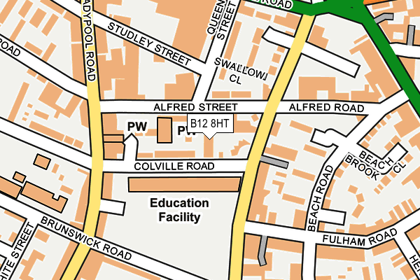 B12 8HT map - OS OpenMap – Local (Ordnance Survey)