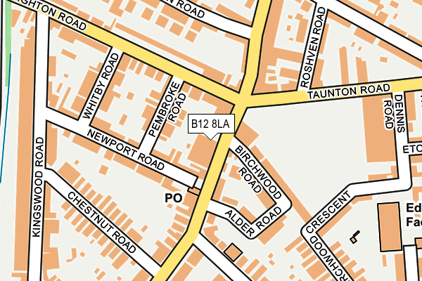 B12 8LA map - OS OpenMap – Local (Ordnance Survey)