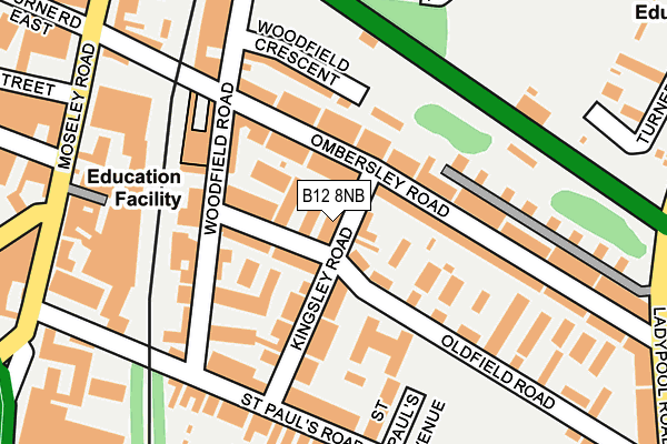 B12 8NB map - OS OpenMap – Local (Ordnance Survey)