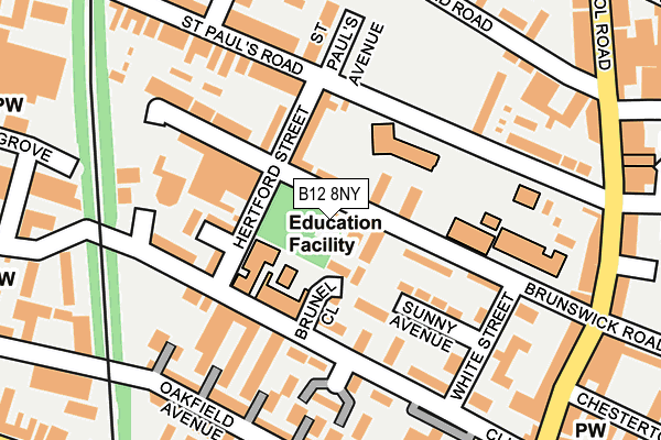 B12 8NY map - OS OpenMap – Local (Ordnance Survey)
