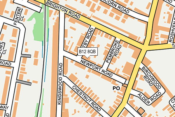 B12 8QB map - OS OpenMap – Local (Ordnance Survey)