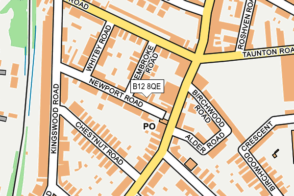 B12 8QE map - OS OpenMap – Local (Ordnance Survey)